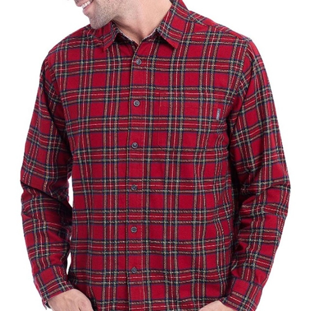 Eddie Bauer Red Plaid Flannel Shirt